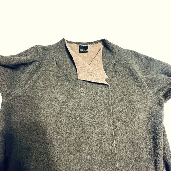 Catwear, Maine southwest boho wrap fleece cardigan - tan and green size large - Picture 5 of 10